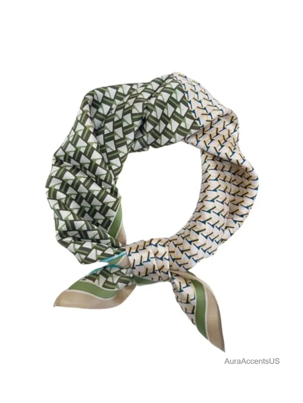100% Mulberry Silk Printed Square Neckerchief Scarf for Women